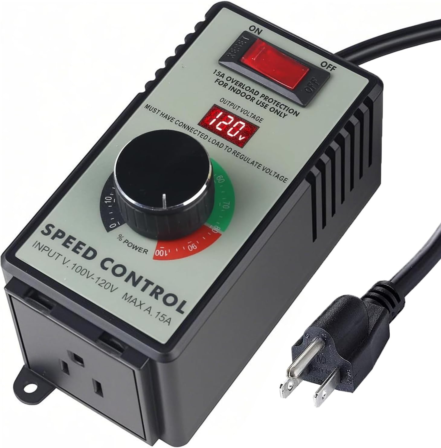 AC Motor Speed Controller 120V 15A Max – Variable-Speed Controller & Fan Spee…