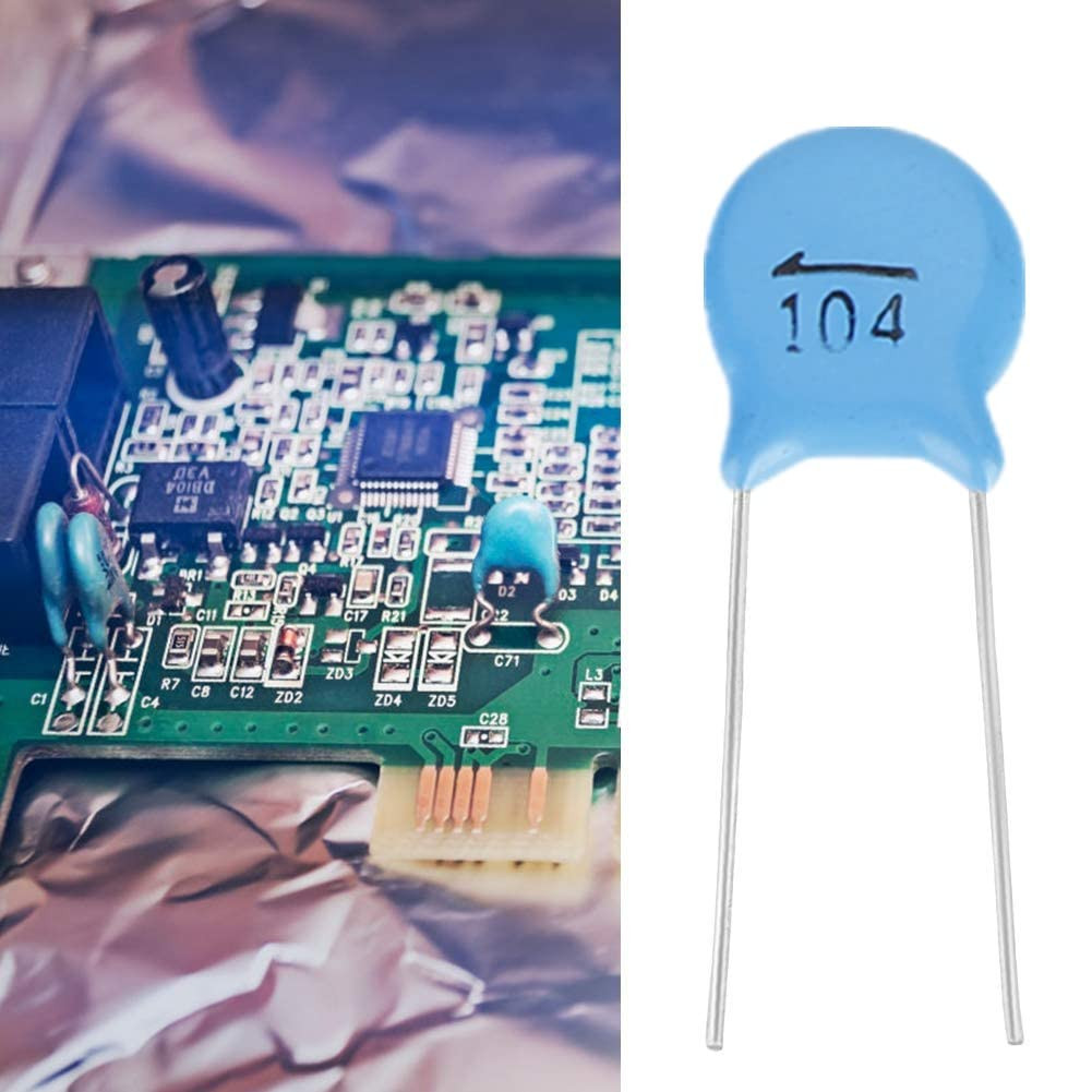 50Pcs Ceramic Capacitor, 1000V 104M 0.1Uf 100Nf High Voltage Disc Ceramic Capaci