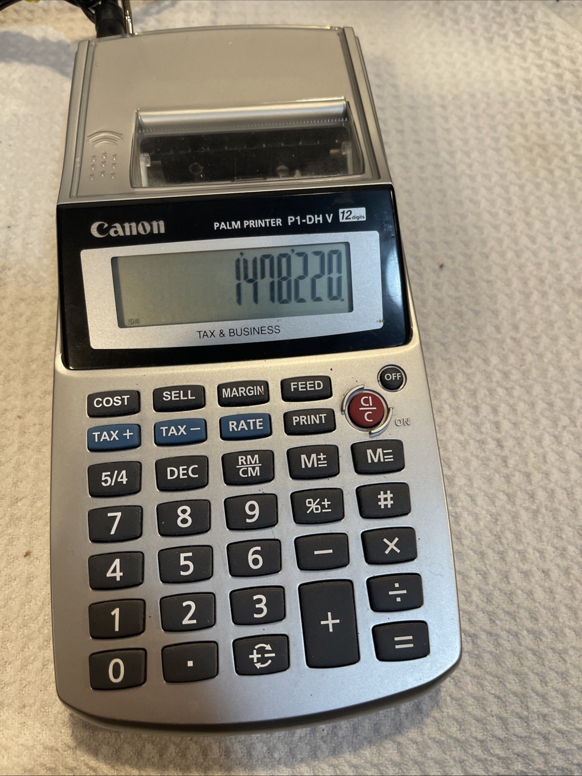 Canon P1-Dh V 12 Digits Tax And Business Palm Printer P2508, Used, Working