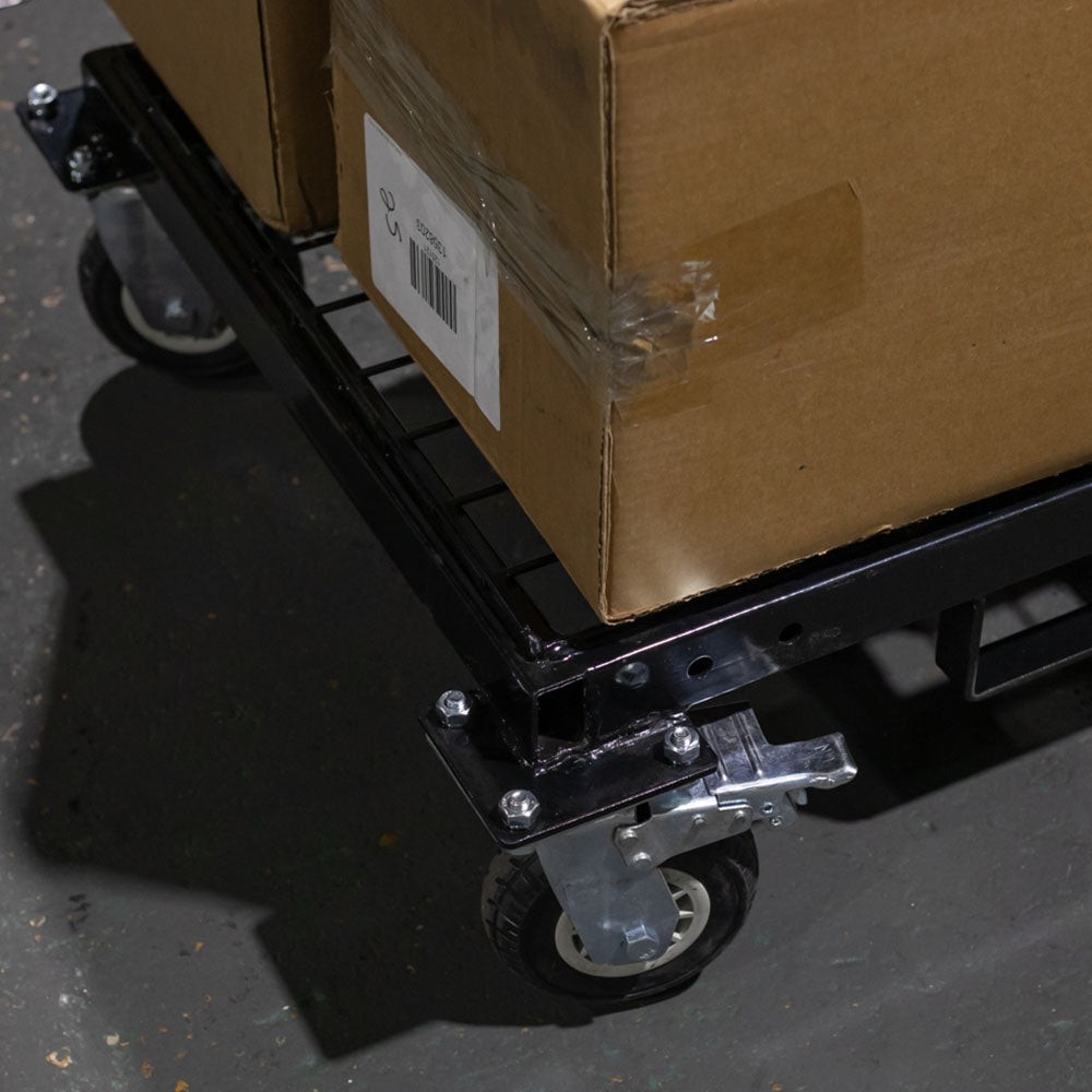 Titan Attachments Mobile Conduit Lumber and Pipe Rack with Eight Bins