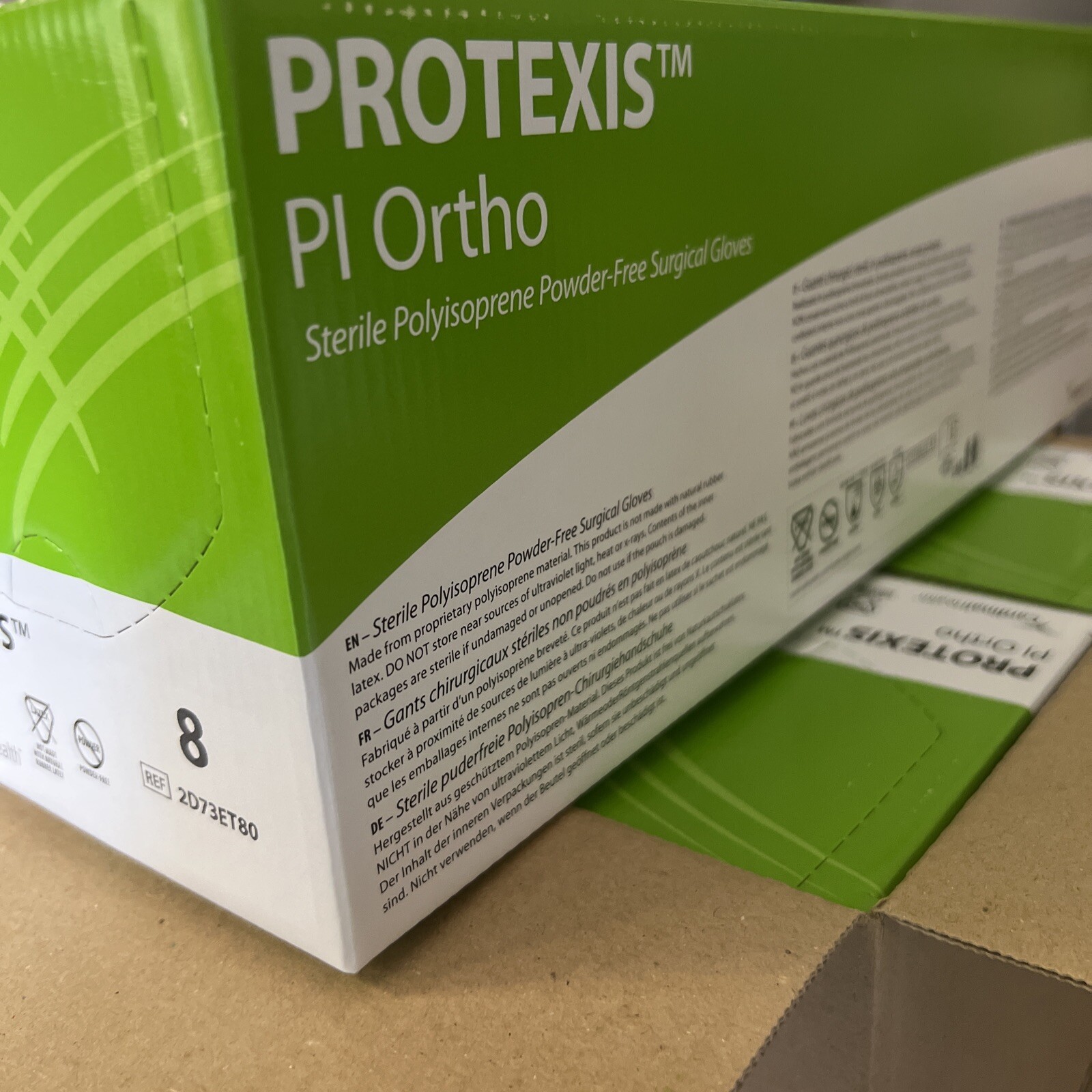 Protexis PI Surgical Gloves Polyisoprene Size 8 Powder Free QTY 160 REF 2D73ET80
