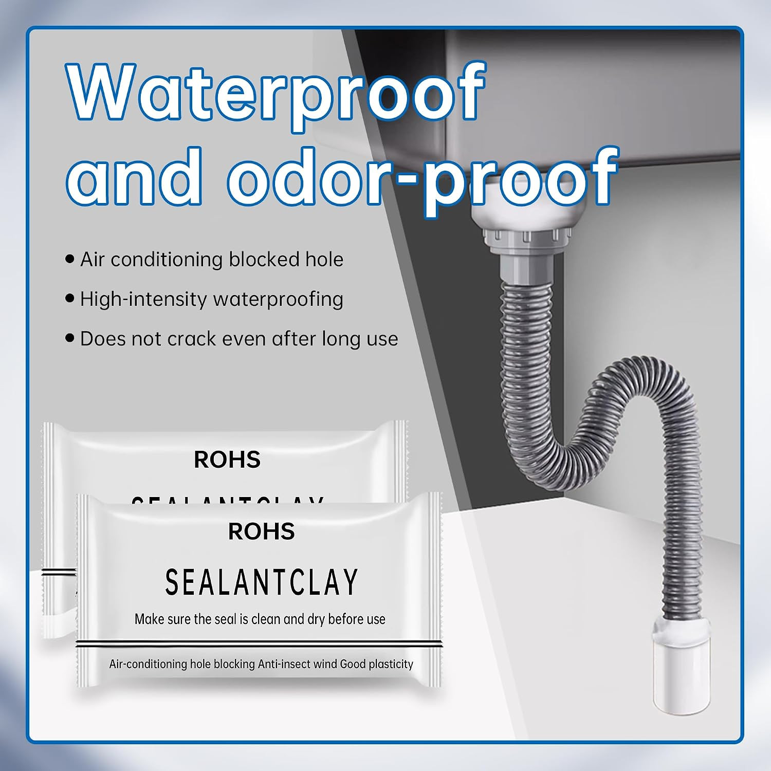 6 Pcs White Seal Putty,Waterproof Duct Seal Repair Sealing Clay & Moldable