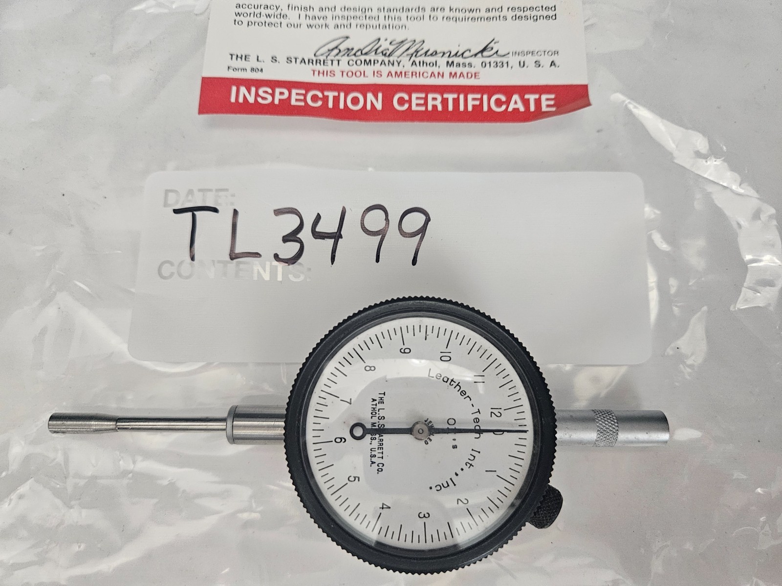 STARRETT #25SJ 0-12 SPECIAL DIAL INDICATOR USA (TL3499)