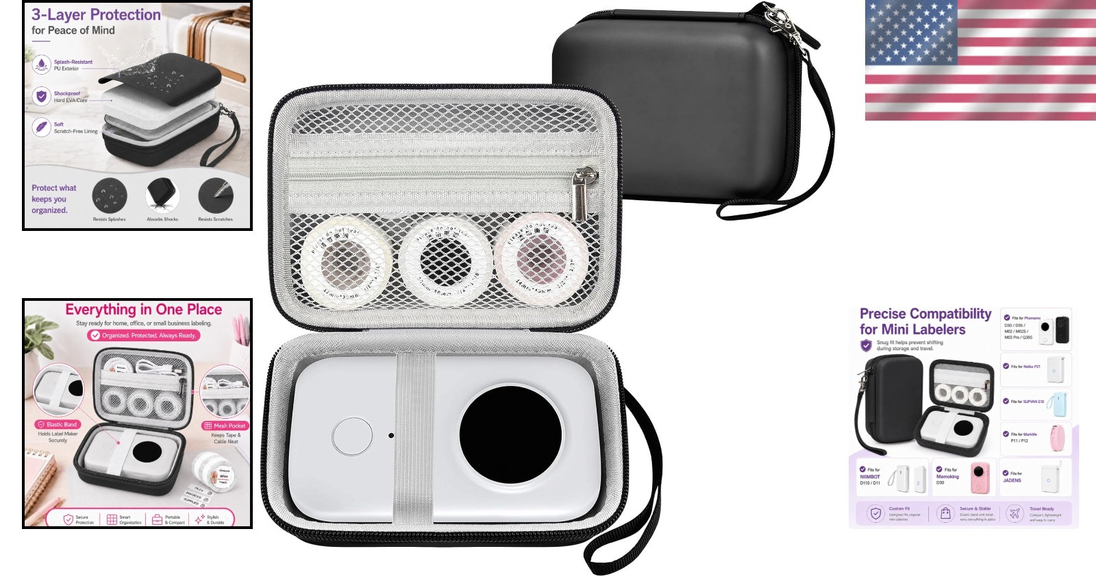 Elegant EVA Hard Case for Phomemo & Compatible Label Makers – Travel Ready