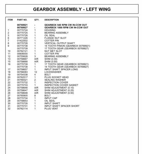 Servis Rhino Output Shaft for 00769921 & 00769927 Gearboxes, 00770728 (02-076)