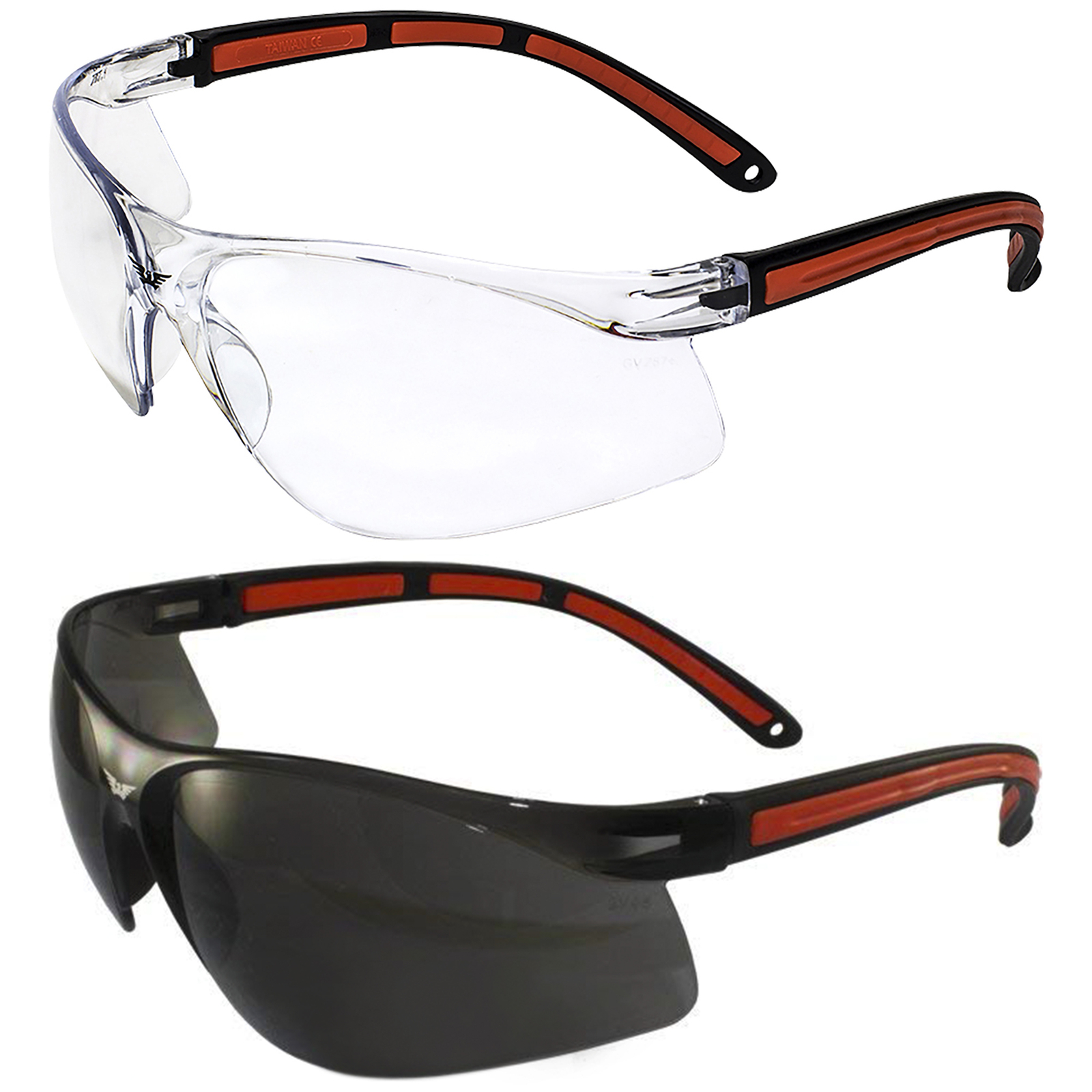 Global Vision Matrix Motorcycle Riding Safety Glasses 2 Pair w/ Clear/Smoke Lens
