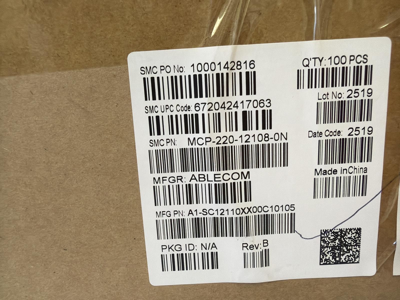 SUPERMICRO 1 BOX OF 100x MCP-220-12108-0N CADDIES / TRAYS