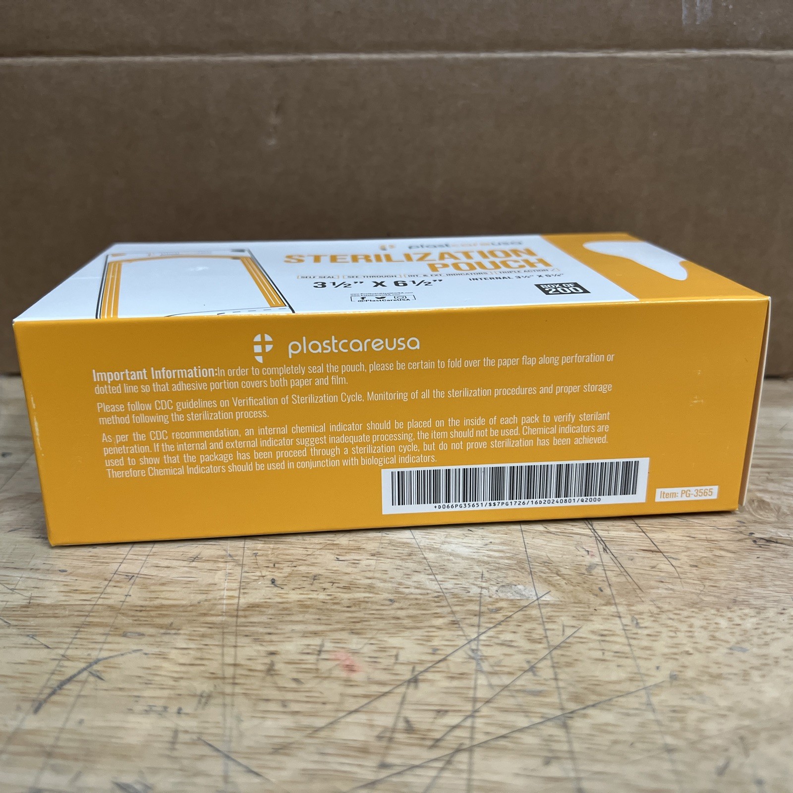 5 Boxes of 200 Plastcare USA 3.5″ x 6.5” Self Seal Sterilization Pouches (1000)