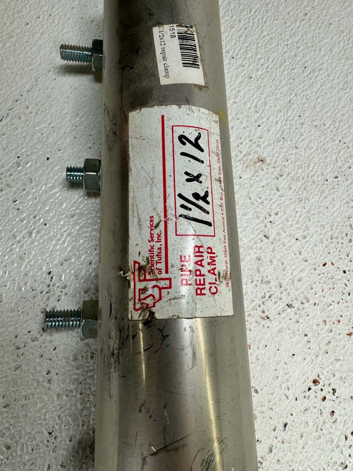 Pipe Repair Clamp 1-1/2″ (1.90 OD) x 12″ Long, Partial Coverage, Stainless Band