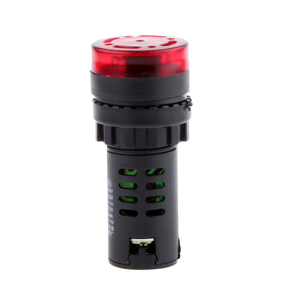 2Pack DC 12V Red LED Signal Light Buzzer Alarm Indicator Flash Light Panel Lamp
