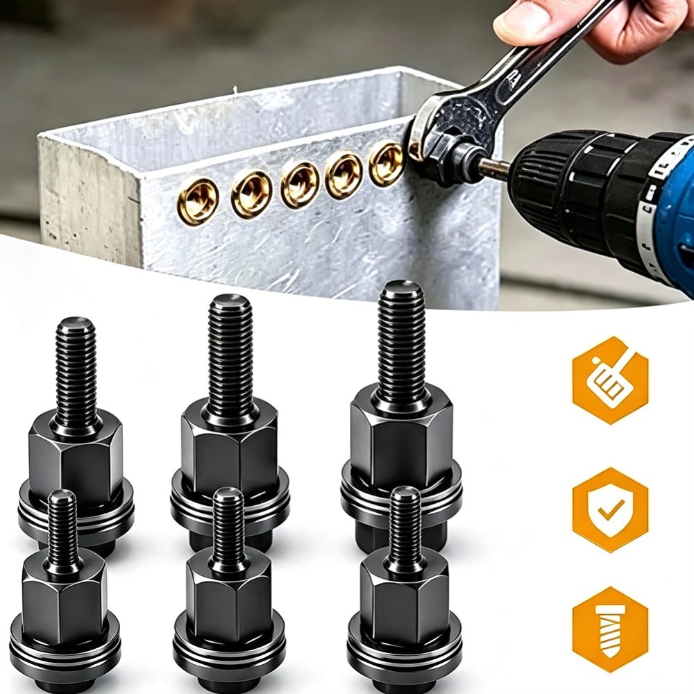 Head Rivet Nut Tool, Carbon Steel Rivet Nut Set (Including M3–M8 Sizes) 60Pcs US