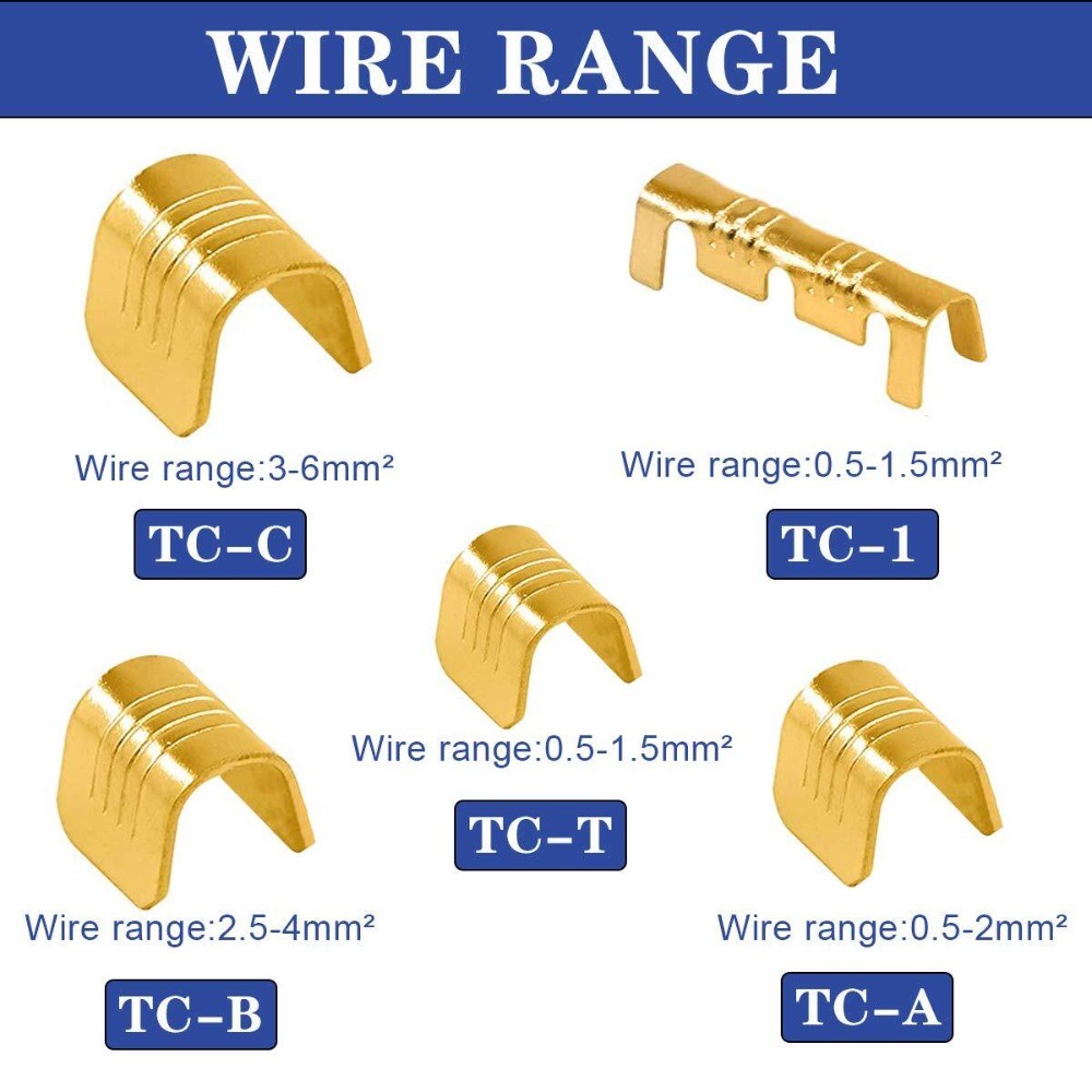 500X Non-Insulated U Shape Copper Terminals Crimp Assortment Kit For Cable Wire