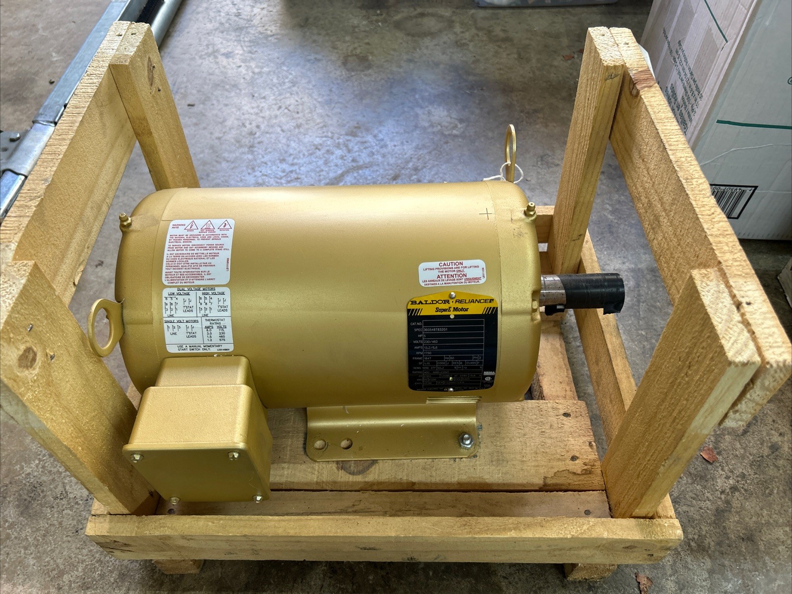 Baldor-Reliance Super-E Motor 5HP 230/460V 1750 RPM 3PH