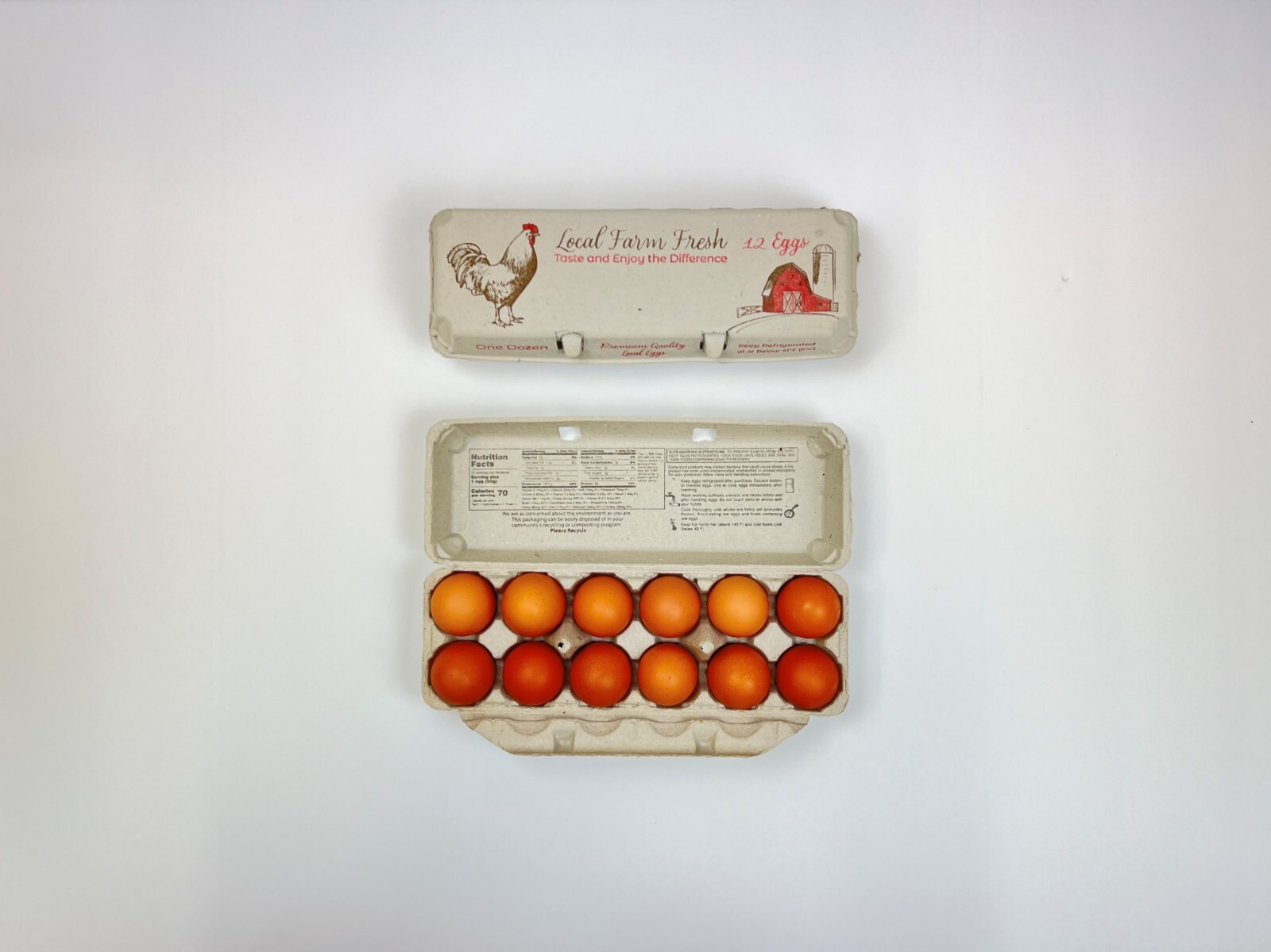 Printed Egg Carton (Barn/Rooster) – 100 UNITS