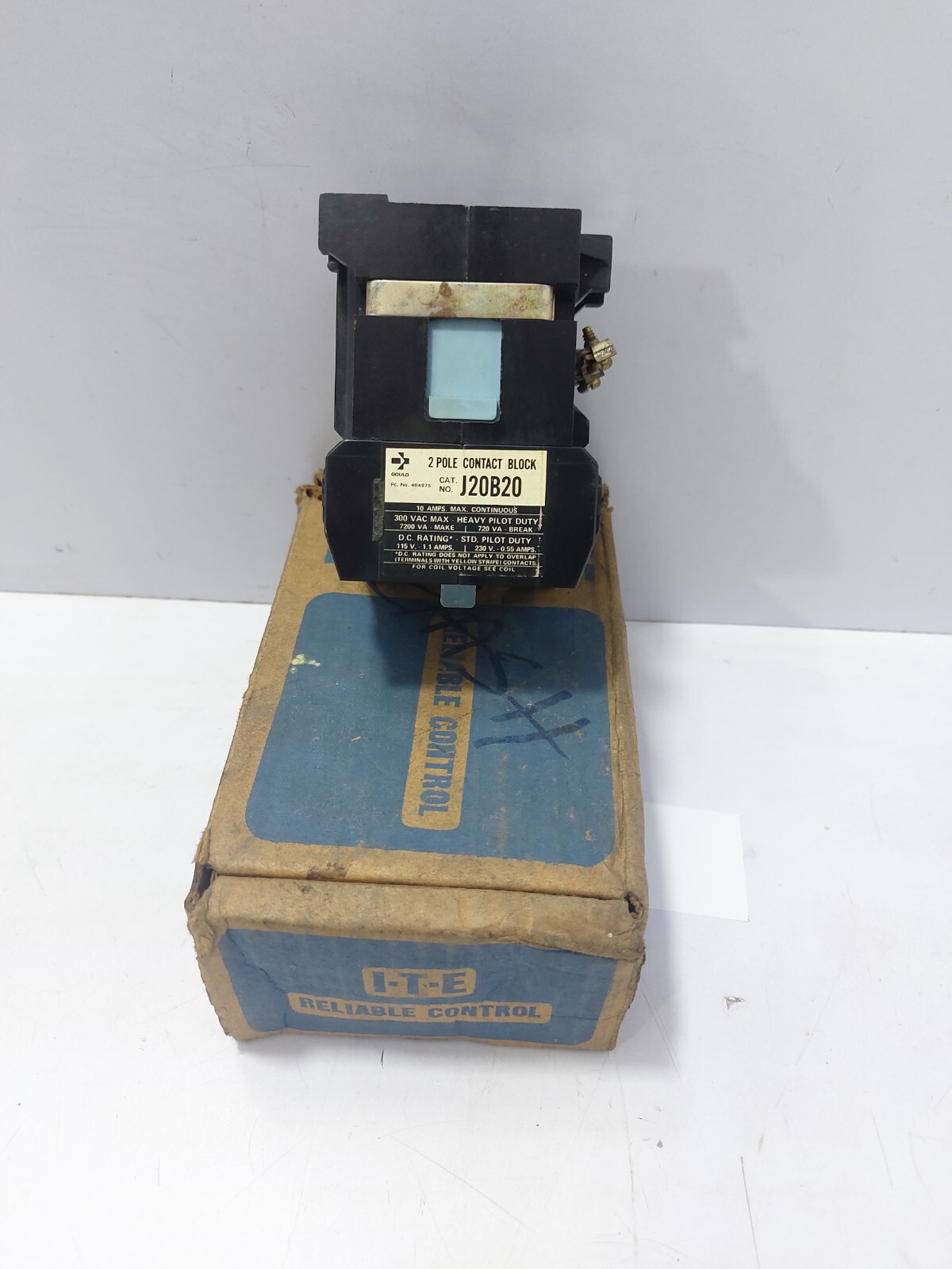 Gould J20B20 2 Pole Contact Block 10 Amps Max Continuous Volts AC.MAX. 300
