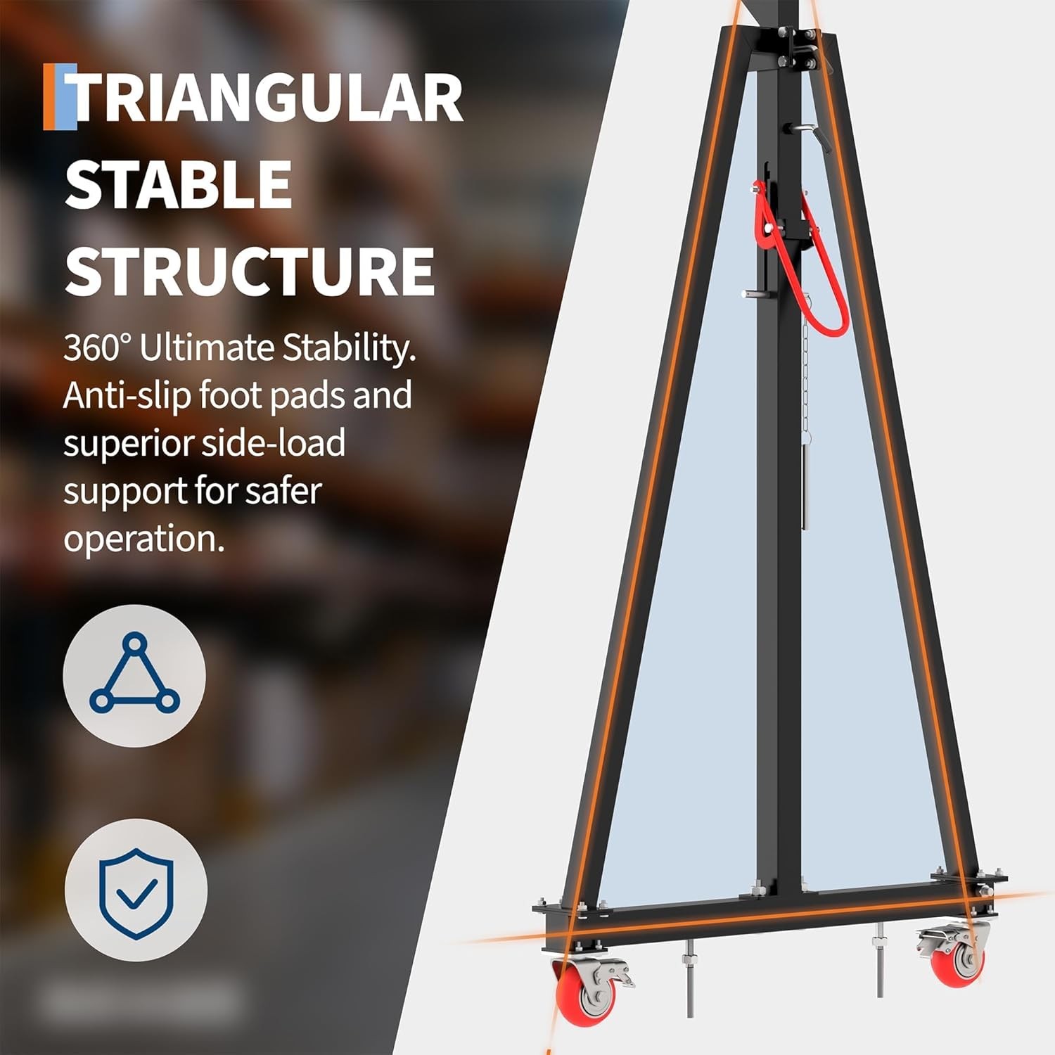 Heavy Duty Gantry Crane, 2 Ton 4400 LBS Steel I-Beam Hoist 97″-141″ Adjustable P