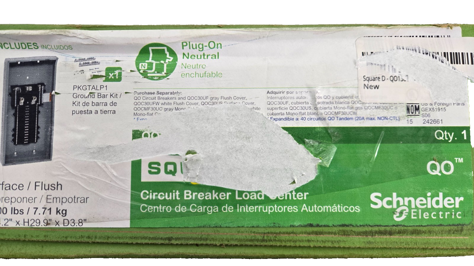 QO130L200PG – Square D QO 200A 120/240V 30-Space Convertible Main Lug New