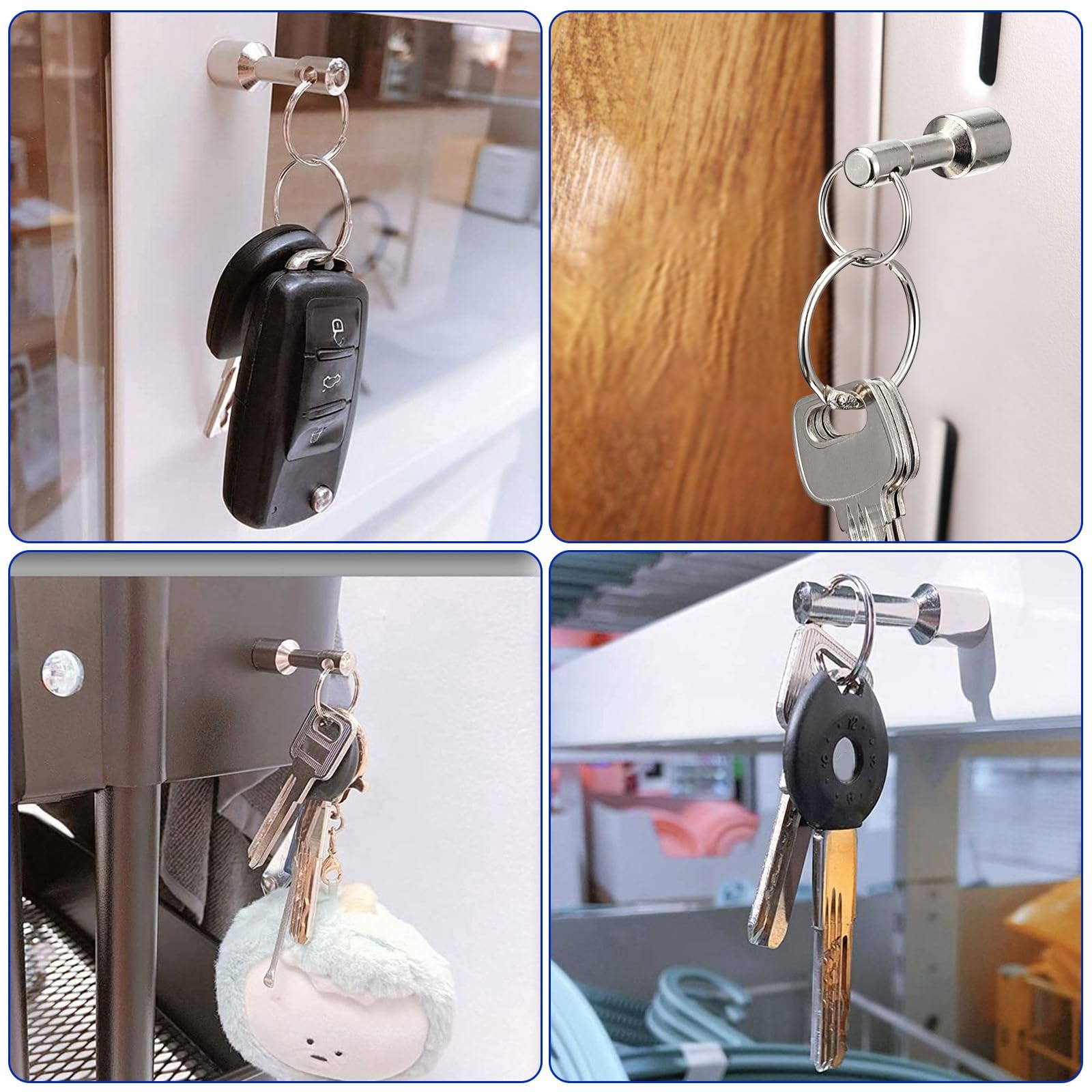 2 Pcs Keychain Magnet Testing Brass Key Holder Neodymium Key Chain Magnet