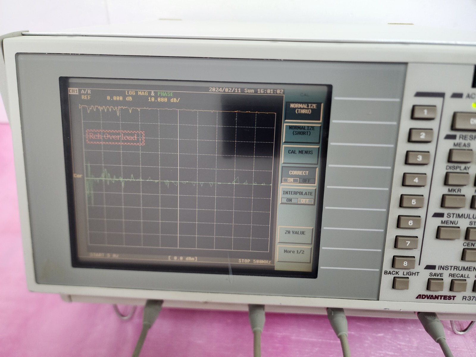 ADVANTEST R3753B Network Analyzer, 5 Hz to 500 MHz