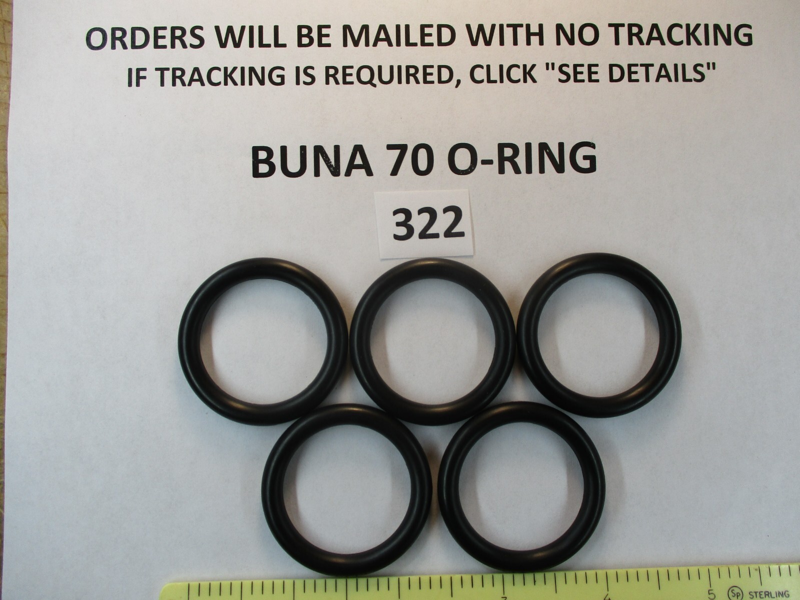 322 O-ring 1-1/4″ ID x 1-5/8″ OD x 3/16″ thick. Buna-70. Quan 5