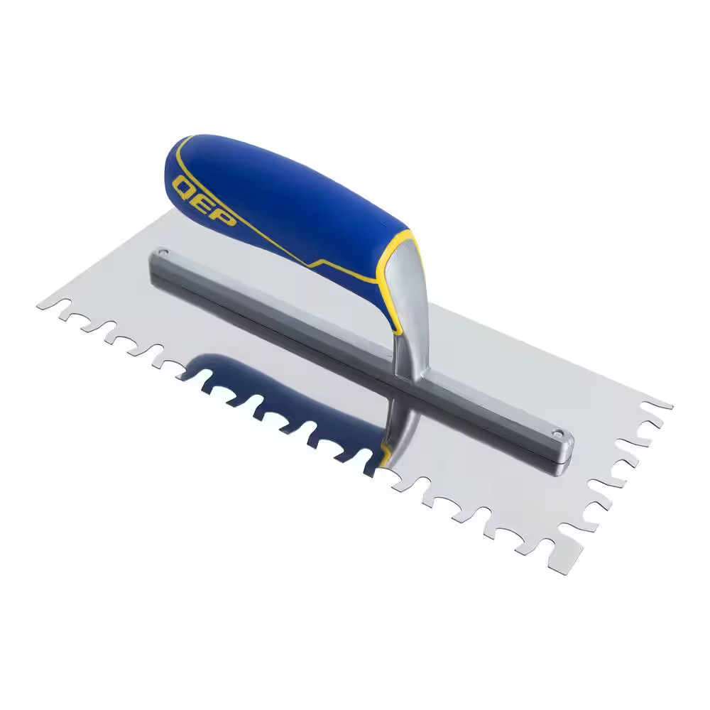 11 In. X 4-1⁄2 In. Stainless Steel Blade Large Format Tile, Euro Notched Floorin