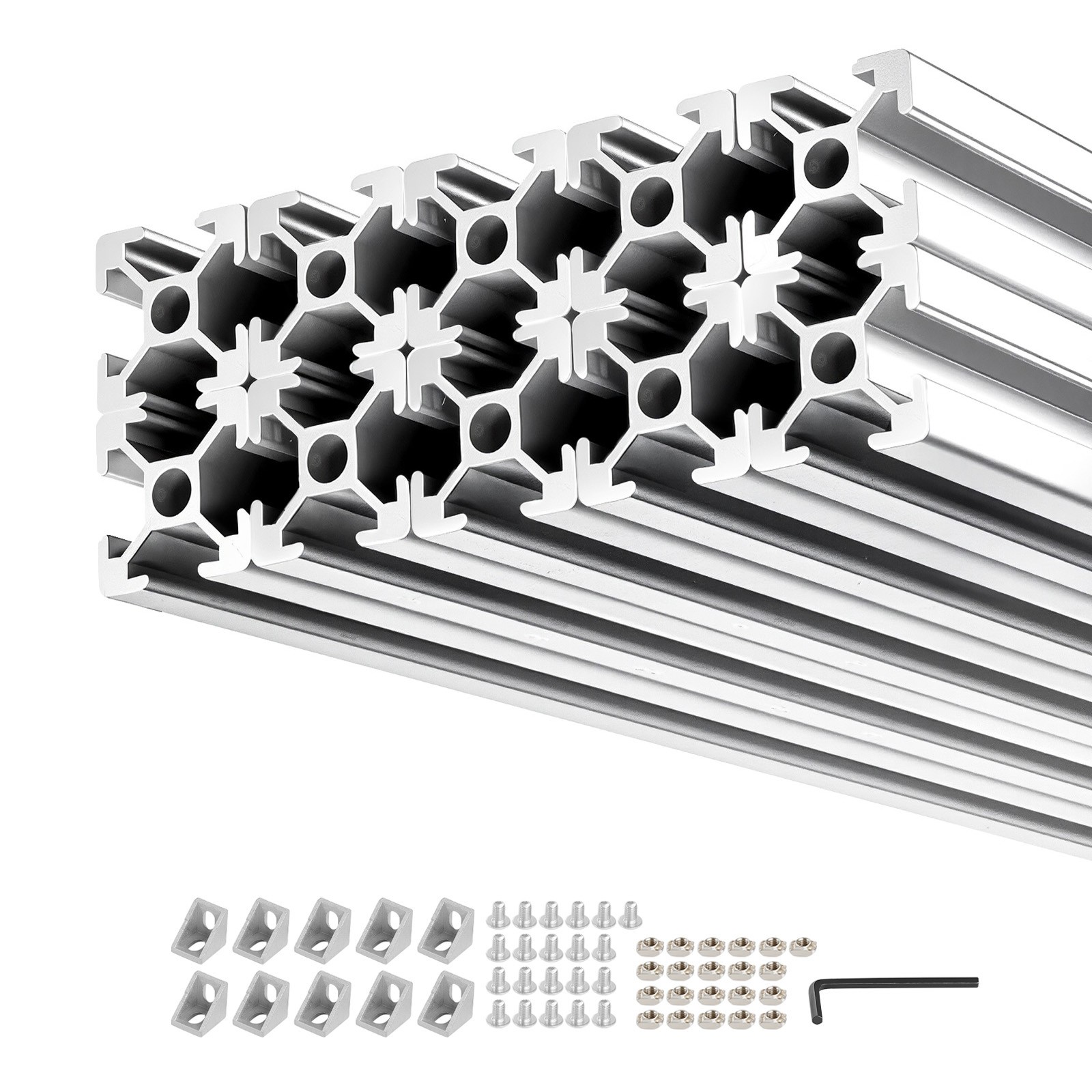 Uimoso 10PCS 2020 Aluminum Extrusion 48″ 1220 mm T Slot Anodized Linear Rail
