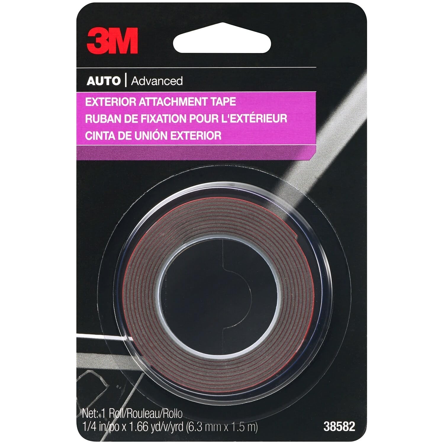Heavy Duty Double Sided Auto Exterior Attachment Tape 1/4in x 5ft Trim Emblem Mo