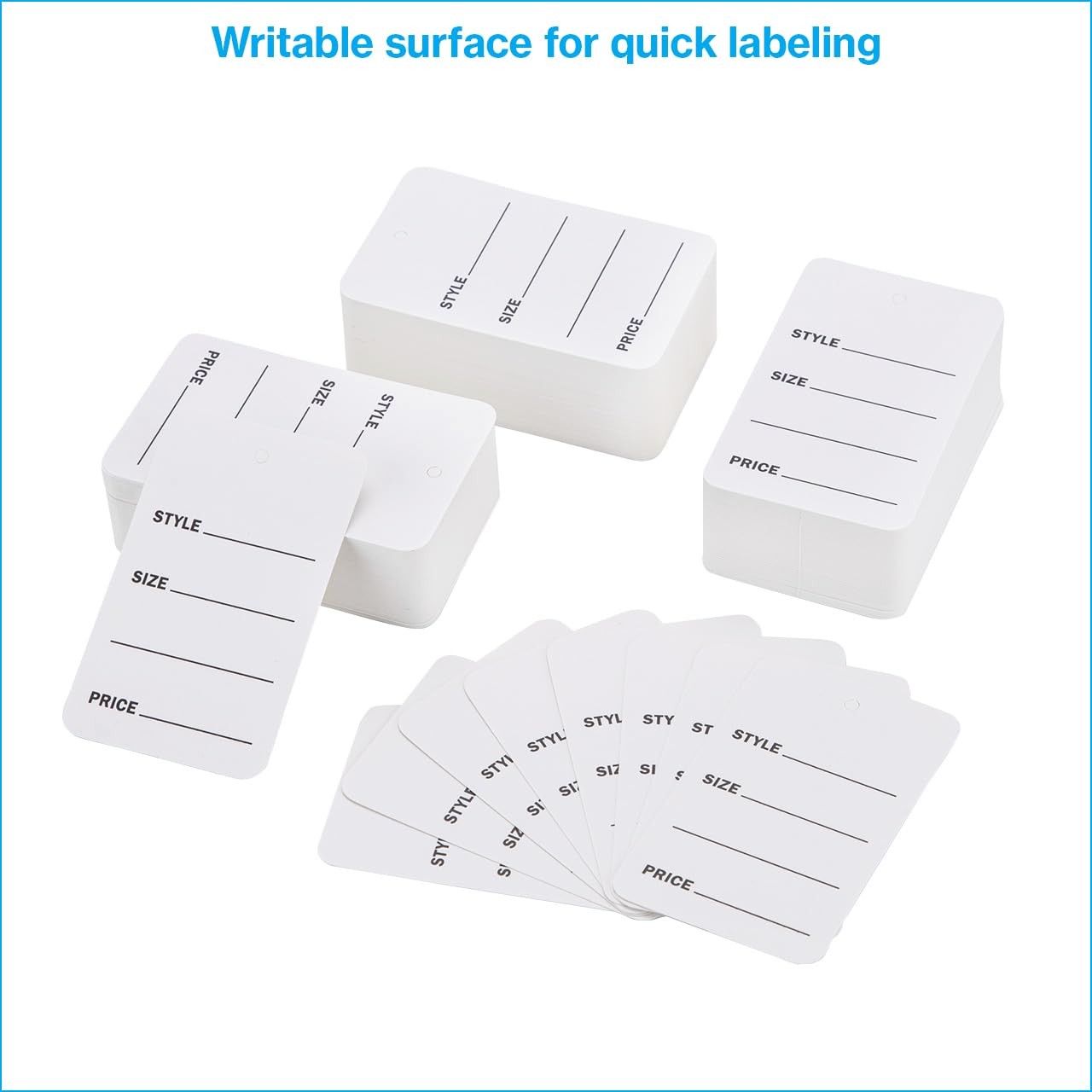 SSWBasics Large Unstrung White Non-Perforated 1 3/4â W x 2 7/8â H,