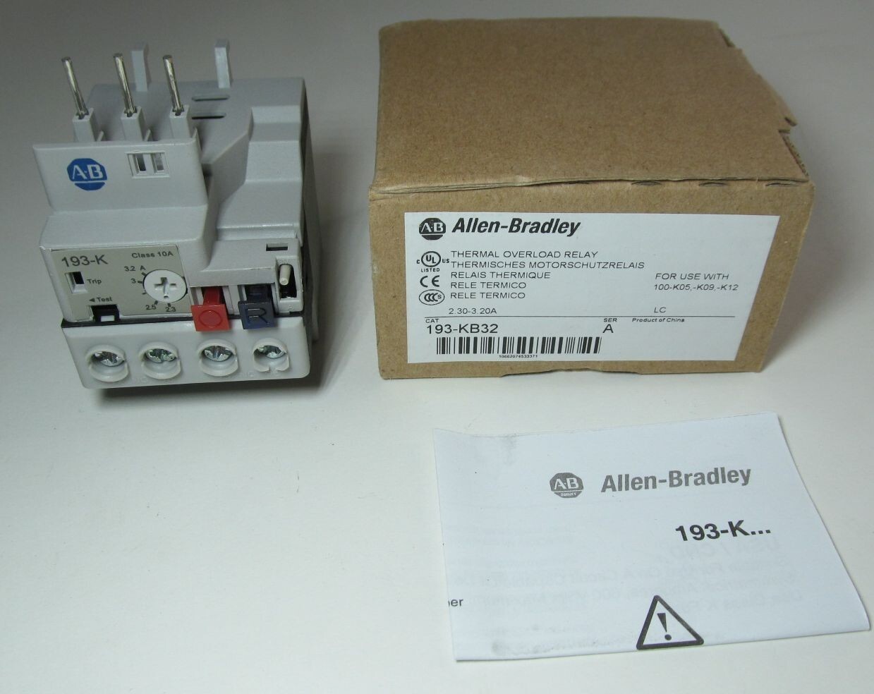 NEW ALLEN BRADLEY 193-KB32 THERMAL OVERLOAD RELAY 2.3A-3.2A