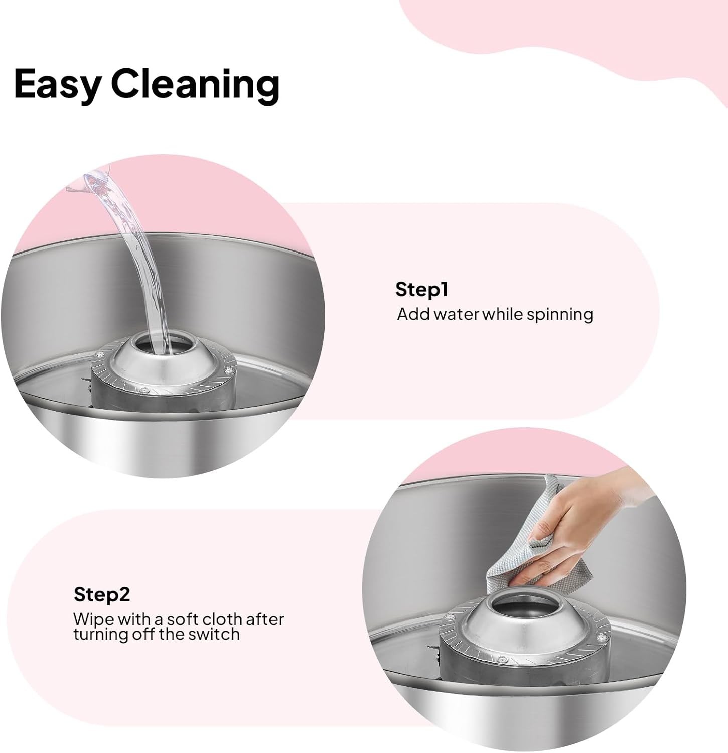 ROVSUN 15″ Commercial Cotton Candy Machine Maker Floss Pink 980W Family Party
