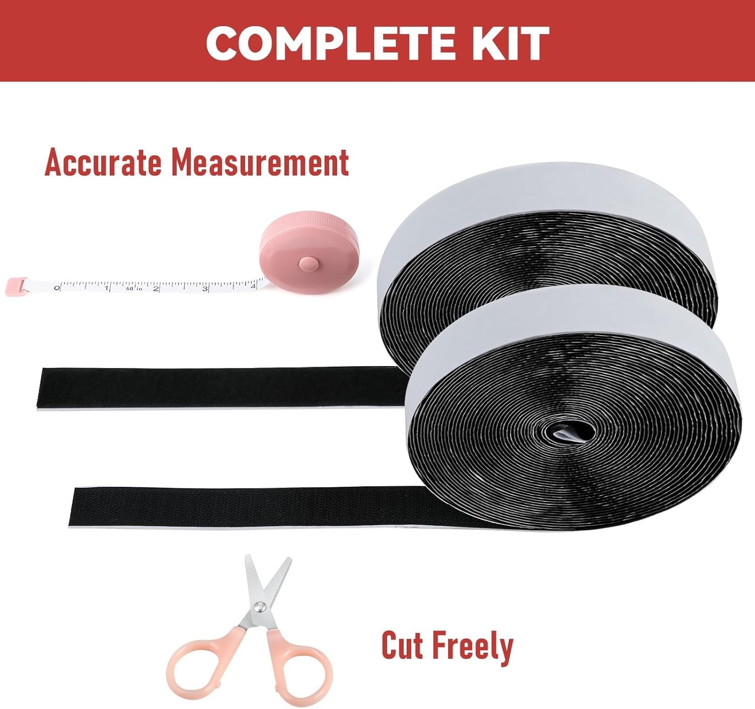 32Ft *1 inch Strong Sticky Back Heavy Duty Hook and Loop Tape Adhesive