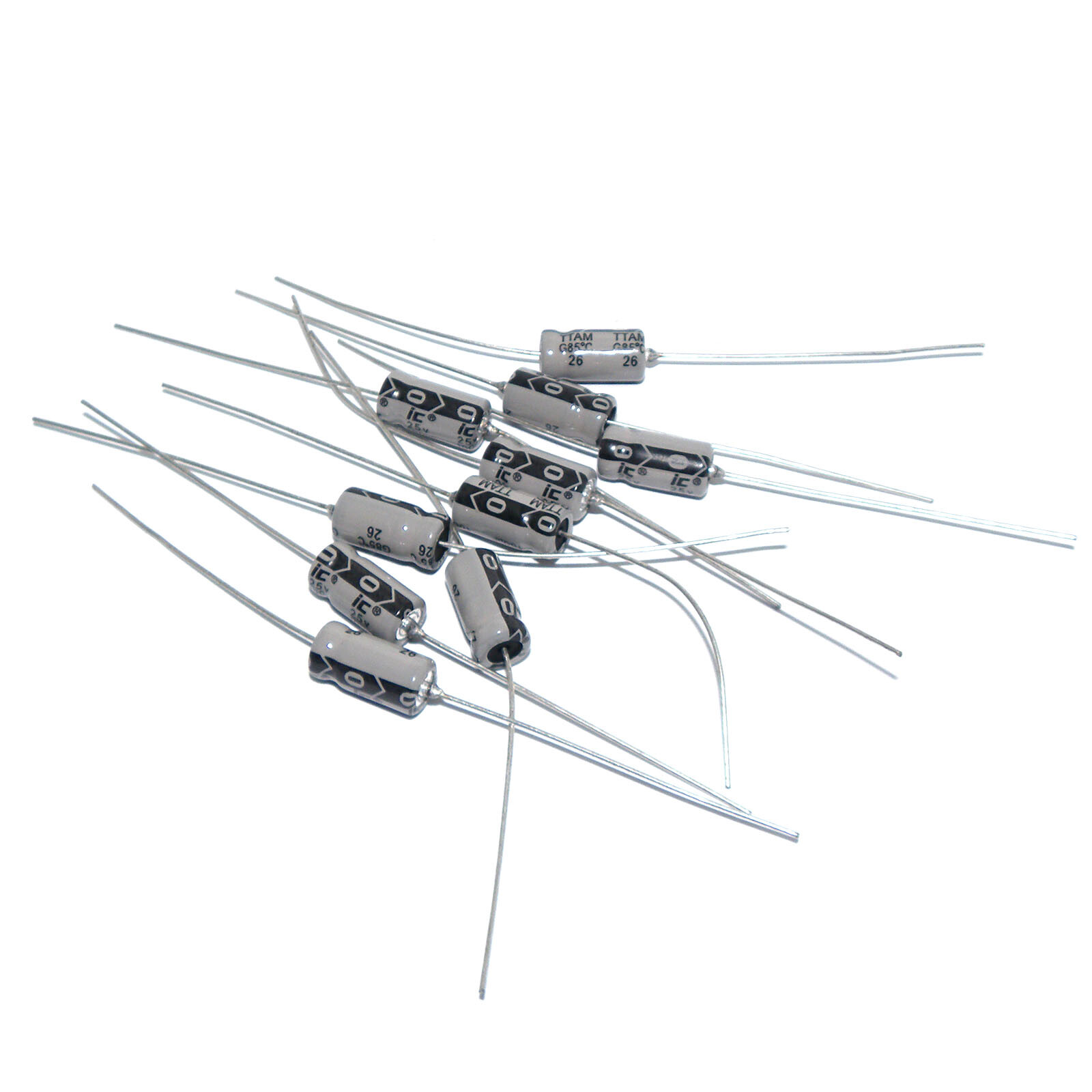 10PCS Axial Electrolytic Capacitors 25V100UF 6X12 mm