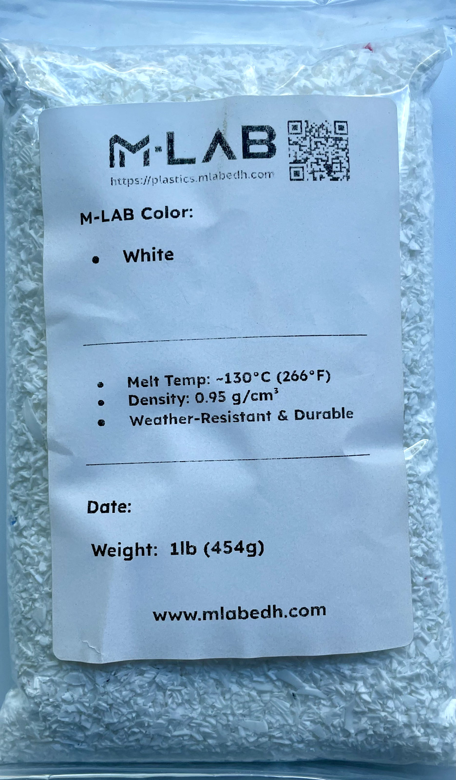 Recycled and shredded HDPE – By pound or bulk – WHITE