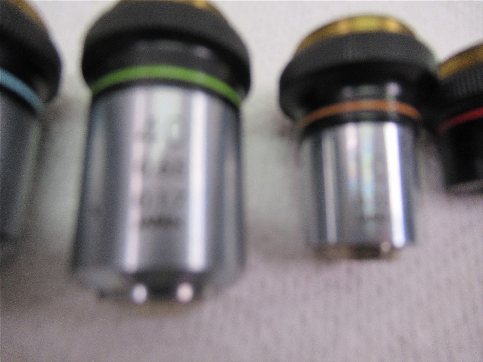 Vintage Olympus Microscope Objective Lens Lot 4x 10x 40x 100x Oil Japan RMS CH