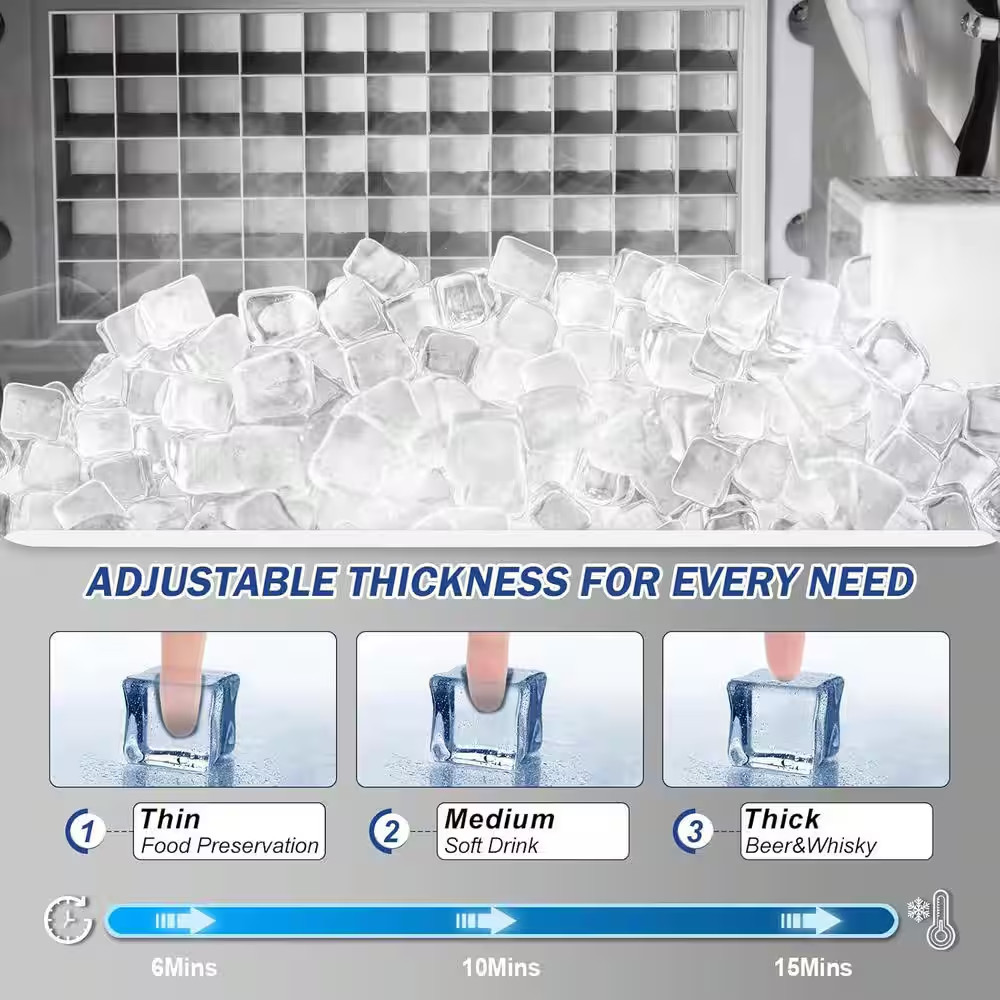 16.14 In. 160 Lbs./Day Commercial Freestanding/Built-In Full Size Cubes Ice Make