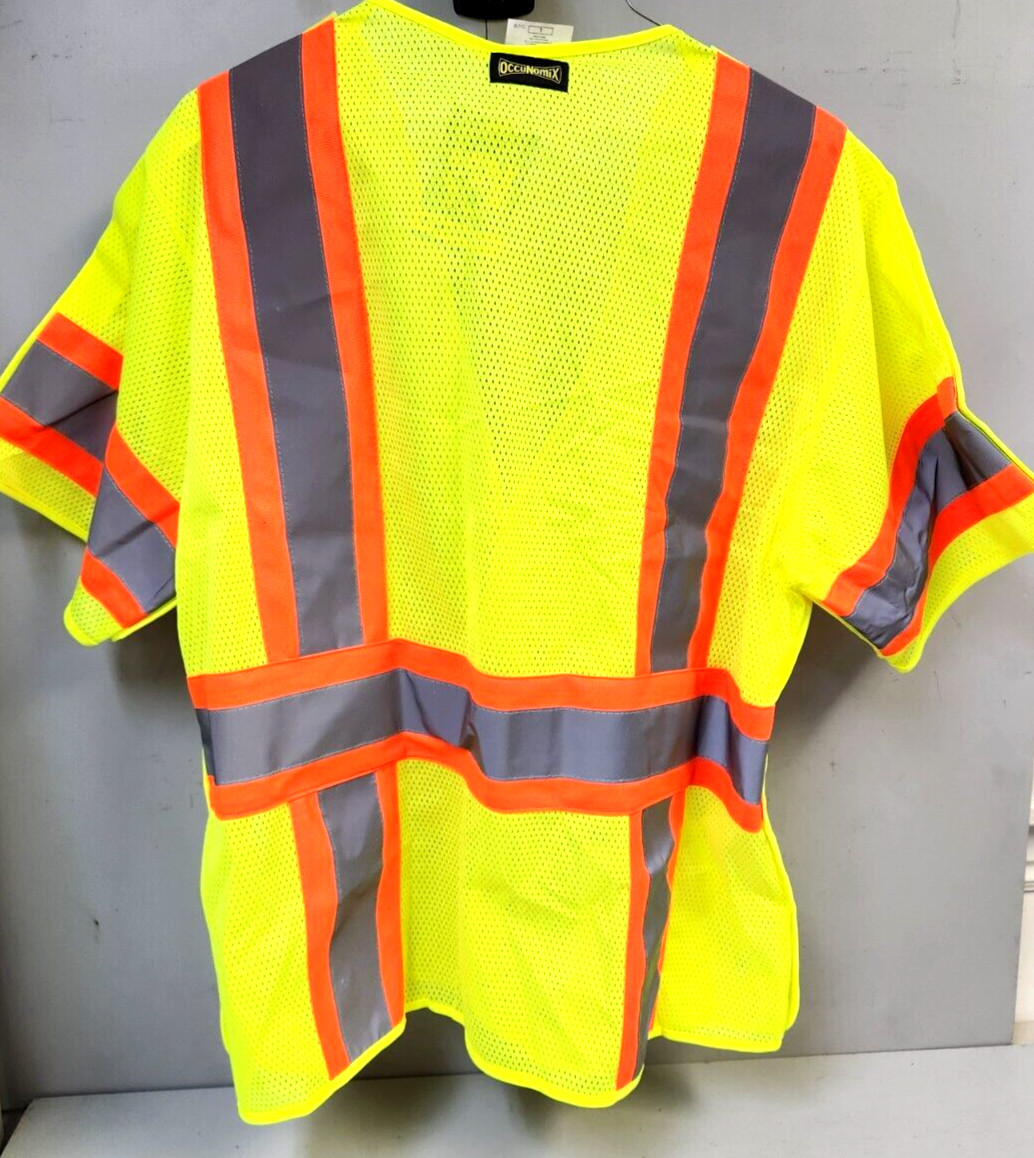 OccuNomix LUX-GCB32T Breakaway Class 3 Safety Green Vest ANSI/ISEA 107-2015 “L”