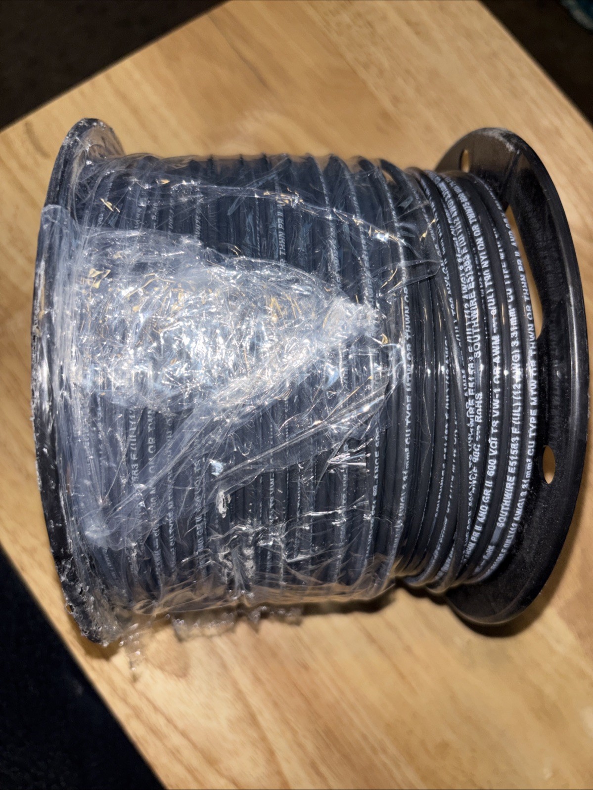 12 AWG Copper Stranded Wire 500′ FT Roll THHN/THWN 600 Volt UL Listed – Black