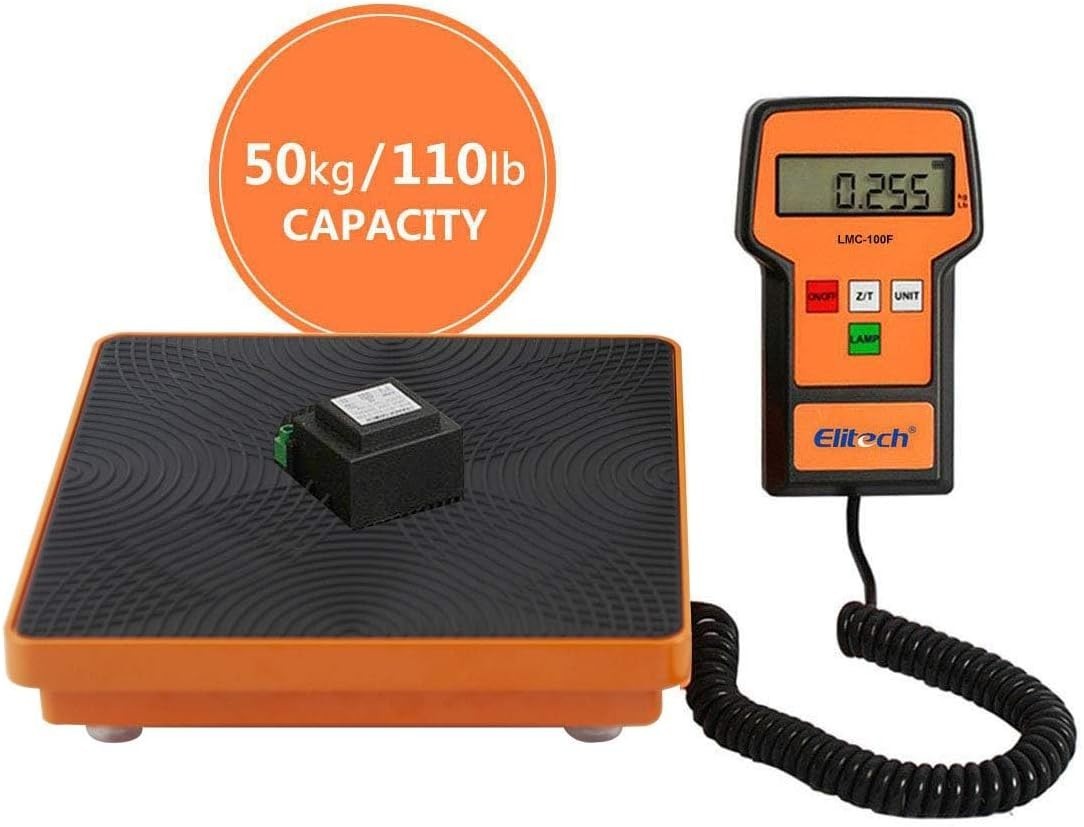 Durable 110Lbs Refrigerant Weight Scale with Large Display & Carrying Case
