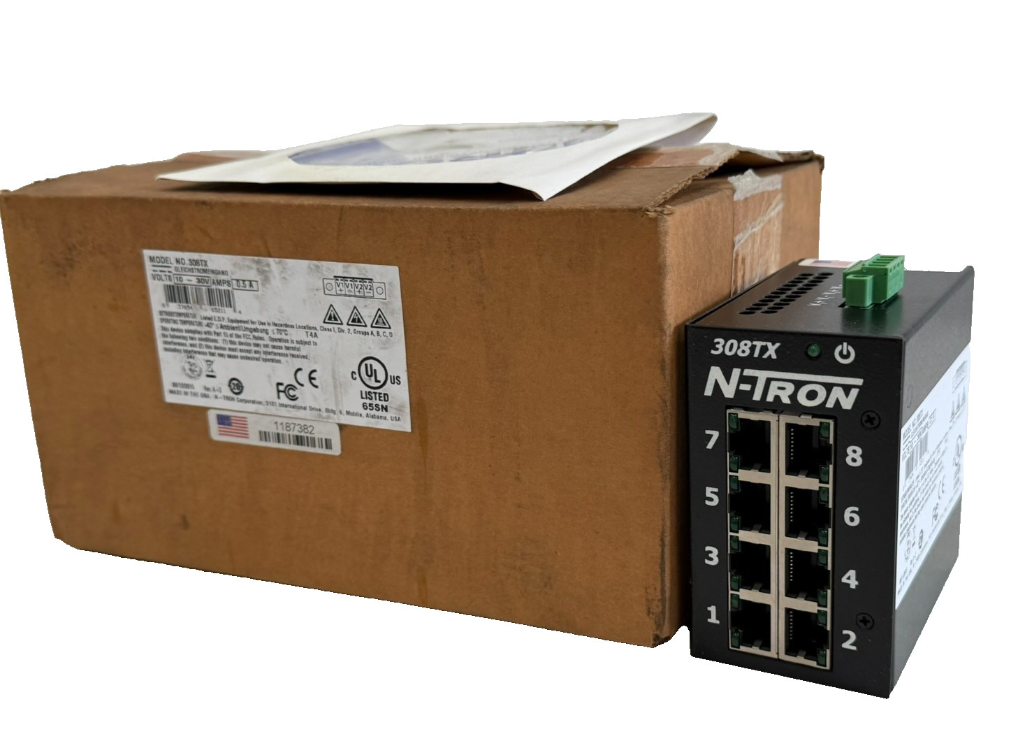 NEW N-TRON 308TX ETHERNET SWITCH 10-30V 0.5A