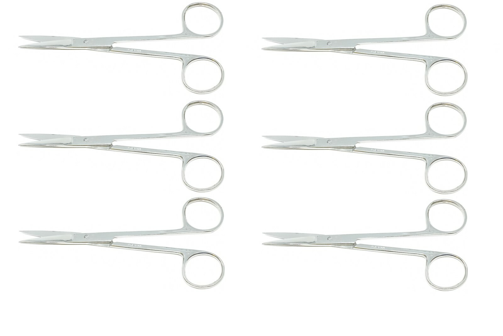 6 Iris Scissors 4.5″ Straight Surgical Dental Instrument Stainless Steel