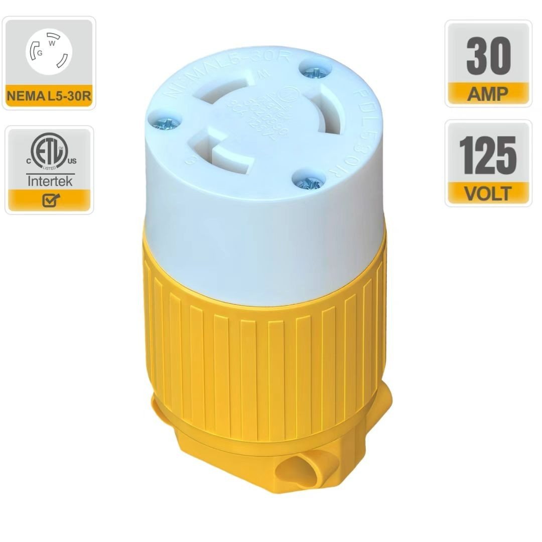 NEMA L5-30R Locking Receptacle Generator Twist Lock Adapter Connector,30A 125V