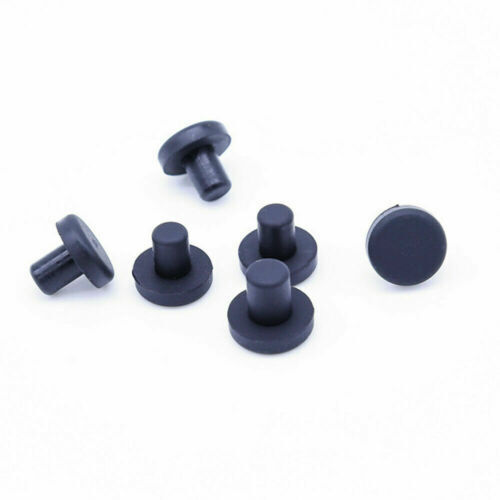 3mm-15mm Hole Plug End Cap Round Solid Silicone Rubber Blanking Seal Bung Black