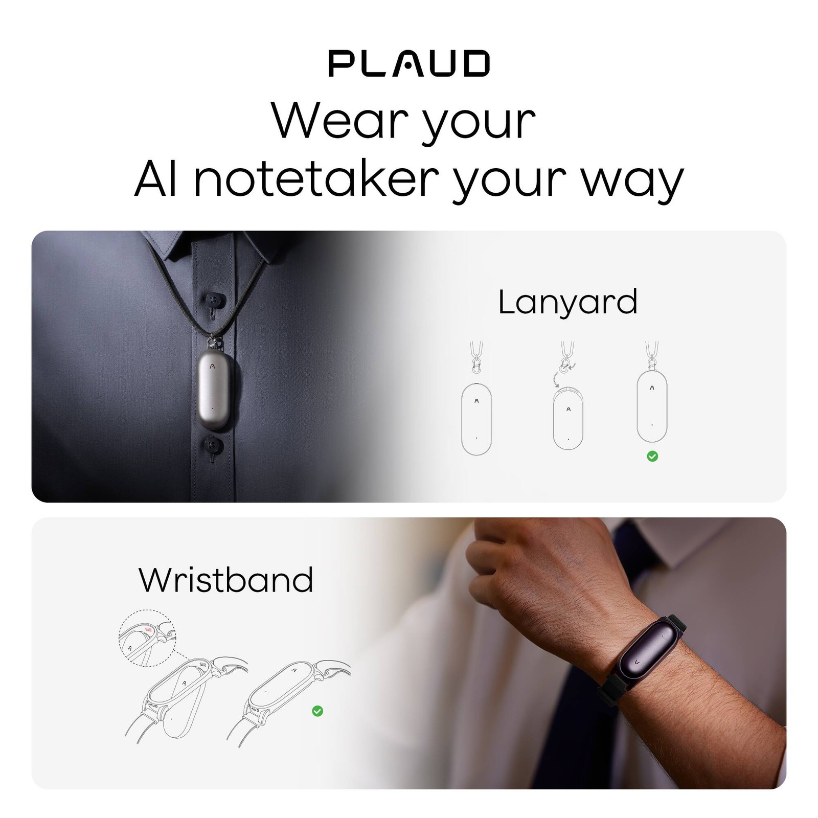 PLAUD – NotePin Memory Capsule Smart AI Voice/Audio Recorder – V2 – Cosmic Grey