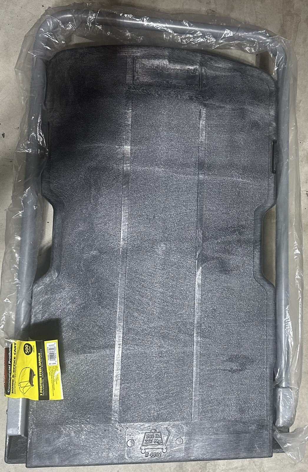 Rubbermaid Commercial FG440120BLA 500 lbs. Limit – Triple Trolley Platform Truck