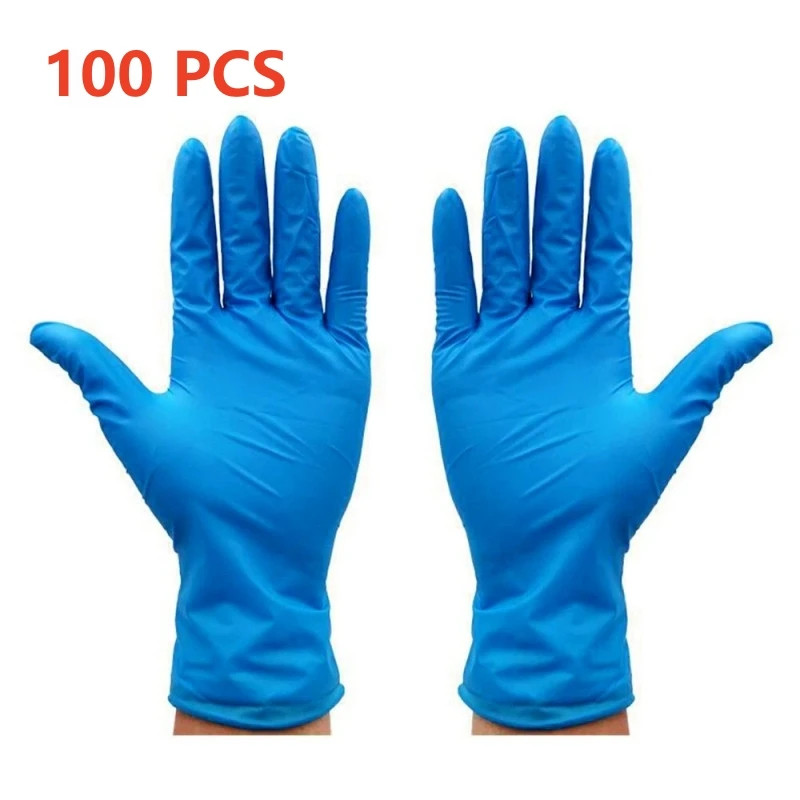 100PCS Disposable Nitrile Gloves Latex Free Cleaning Gloves for Kitchen Cooking