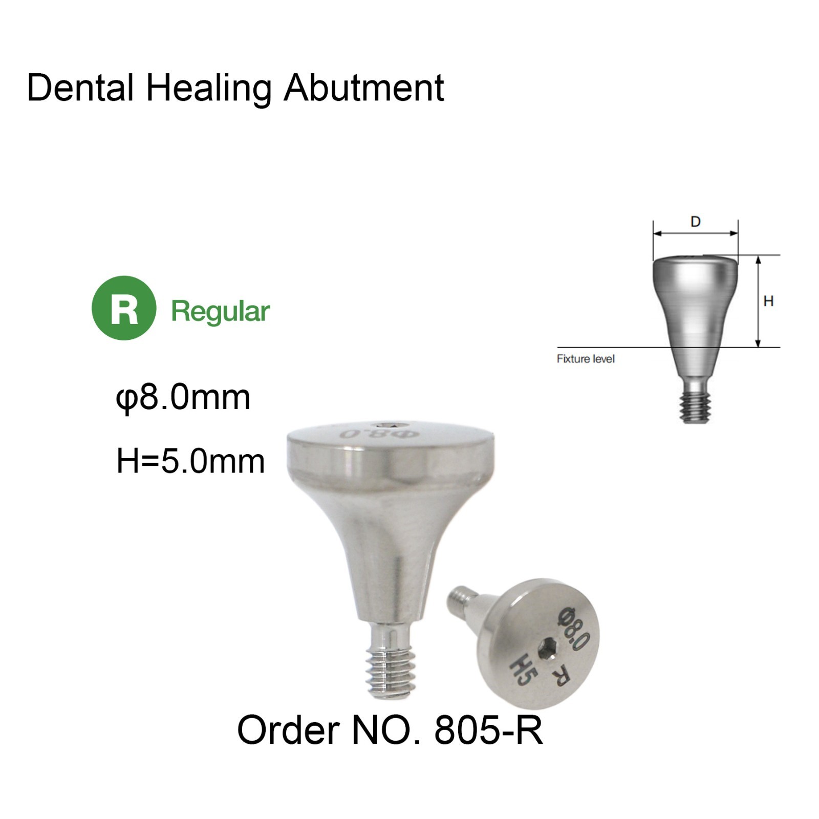 US Dental Locator/Healing Abutment Male Cap Insert for DIO UF II Regular Implant