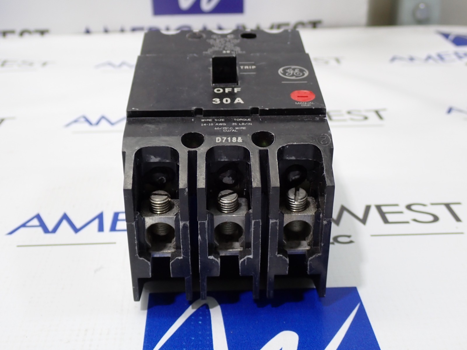GE TEY330 30 Amp 3 Pole 480/277V TEY Bolt on Circuit Breaker Tested