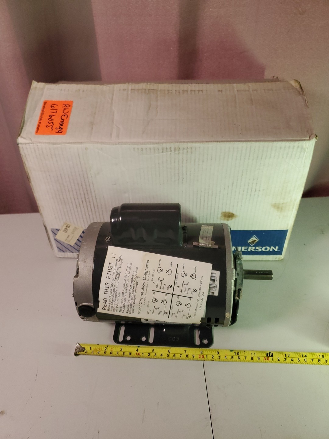 NEW EMERSON 1-1/2 HP ELECTRIC AC MOTOR 115/230V 3450 RPM 5/8″x2″ Keyed Shaft