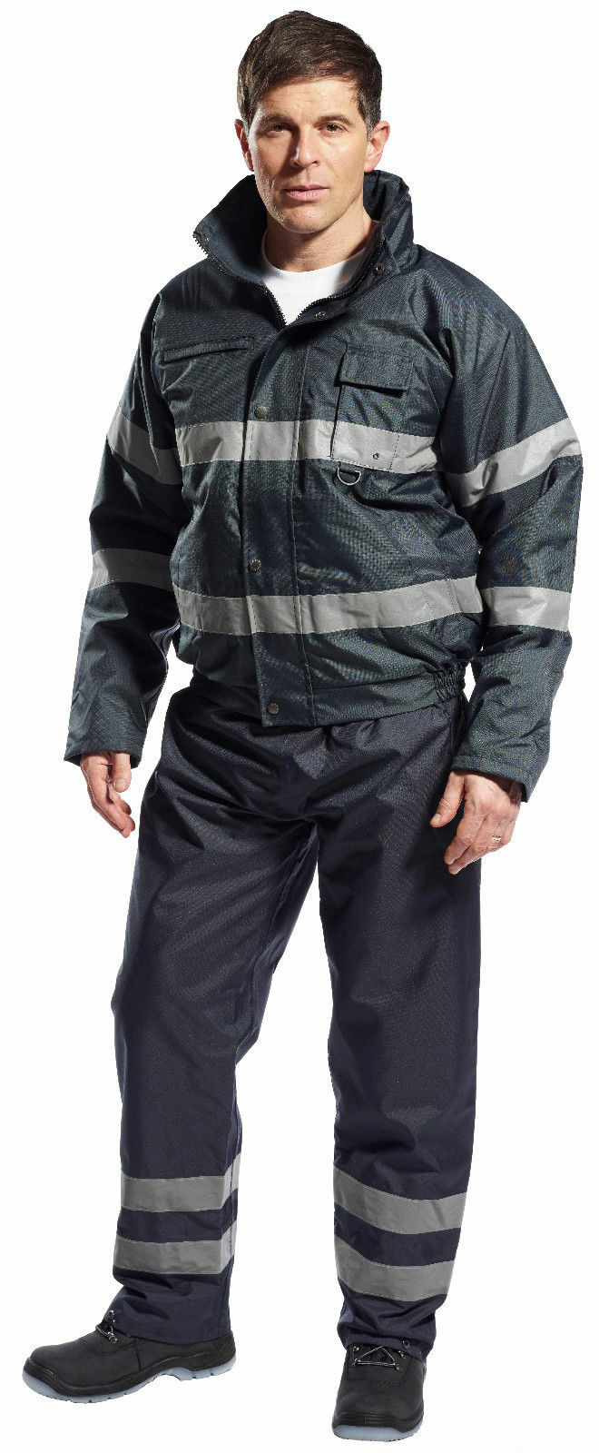 Portwest US434 Iona Lite Waterproof Reflective Safety Quilt Lined Bomber Jacket