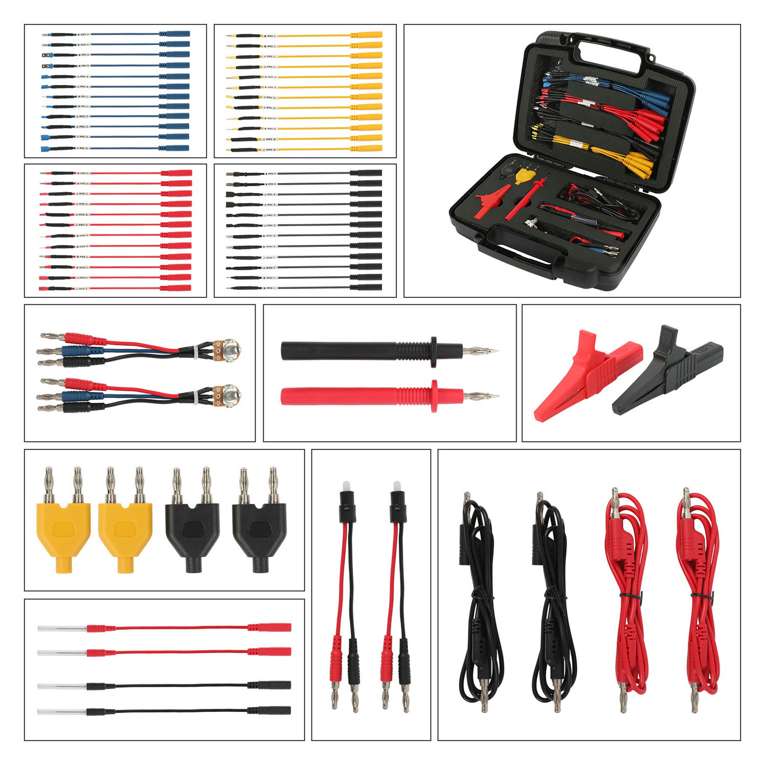 Multimeter Test Leads Kit 68PCS Electrical Probe Circuit Test Alligator Clips
